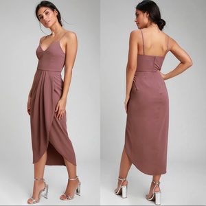 Dusty Mauve Purple Reinette Tulip Midi Dress 🌿